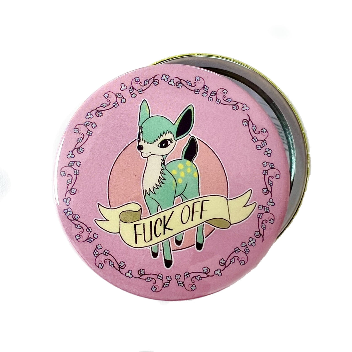 Kitsch Fuck Off Bambi Pocket Hand Mirror Bite Your Granny