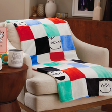 Load image into Gallery viewer, Peanuts™ Gang & Snoopy Checkered Blanket