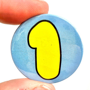 Number 1 Button Pin Badge