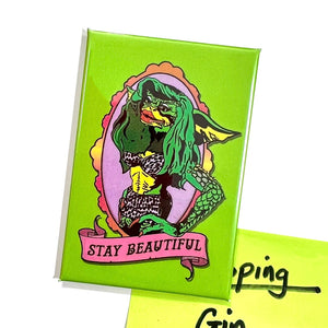 Greta Stay Beautiful 1980s Film Inspired Fridge Magnet