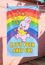 Load image into Gallery viewer, Le't Fuck Shit Up Trumpet Bunny Tea Towel

