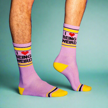 Load image into Gallery viewer, I ❤️ Being Weird Unisex Ribbed Socks
