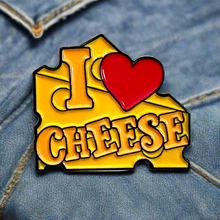 Load image into Gallery viewer, I ❤️ Cheese Enamel Pin
