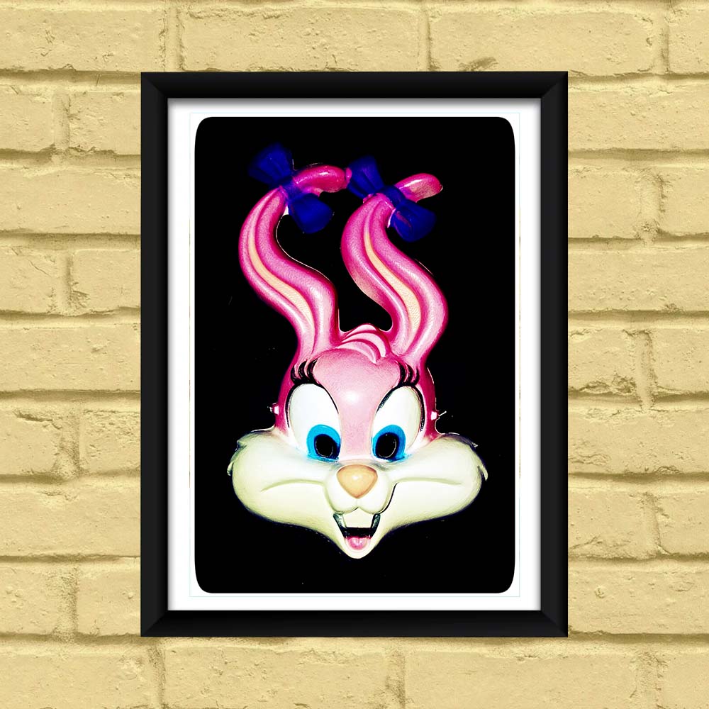 Crazy Pink Bunny A3 Digital Print