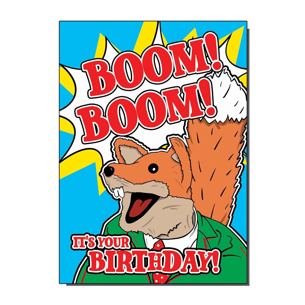 Boom Boom Its Your Birthday Basil Brush Inspired Greetings Card