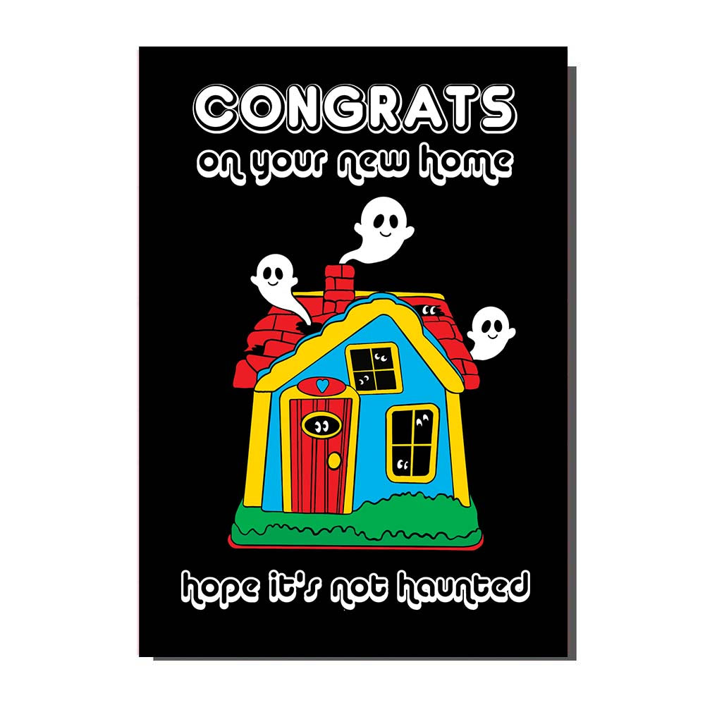 Haunted House New Home Greetings Card