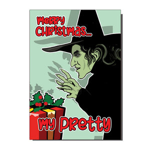 Merry Christmas My Pretty Wicked Witch Inspired Christmas Card