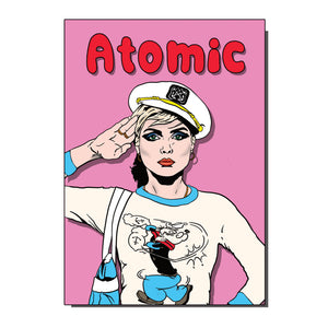 Atomic 1980s Blondie Inspired Greetings Card