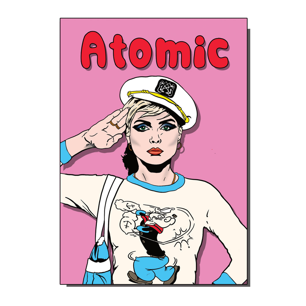 Atomic 1980s Blondie Inspired Greetings Card