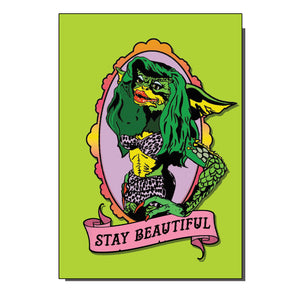 Stay Beautiful Greta 1980s Film Inspired Greetings Card