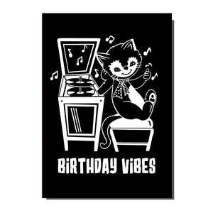 Cool Cat Birthday Vibes Greetings Card