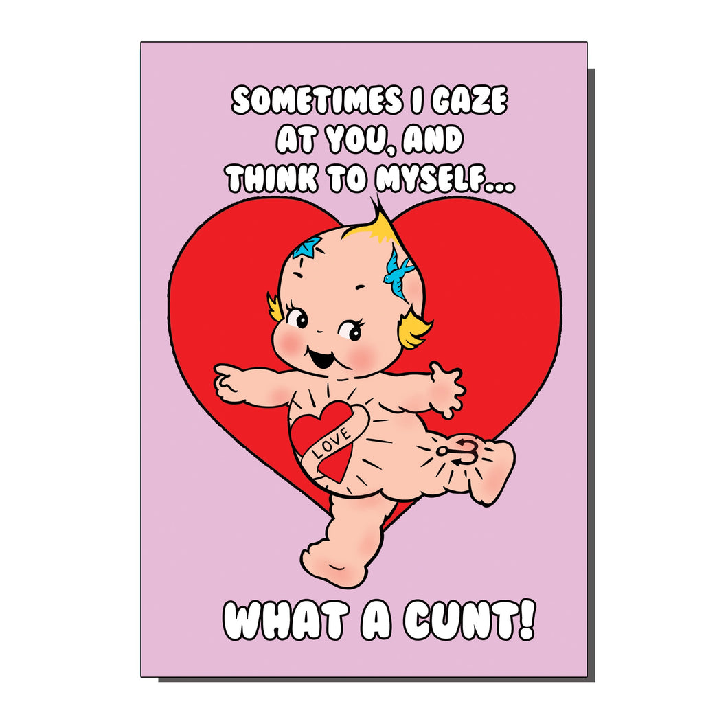 Rude Cute Kewpie Inspired Greetings Card