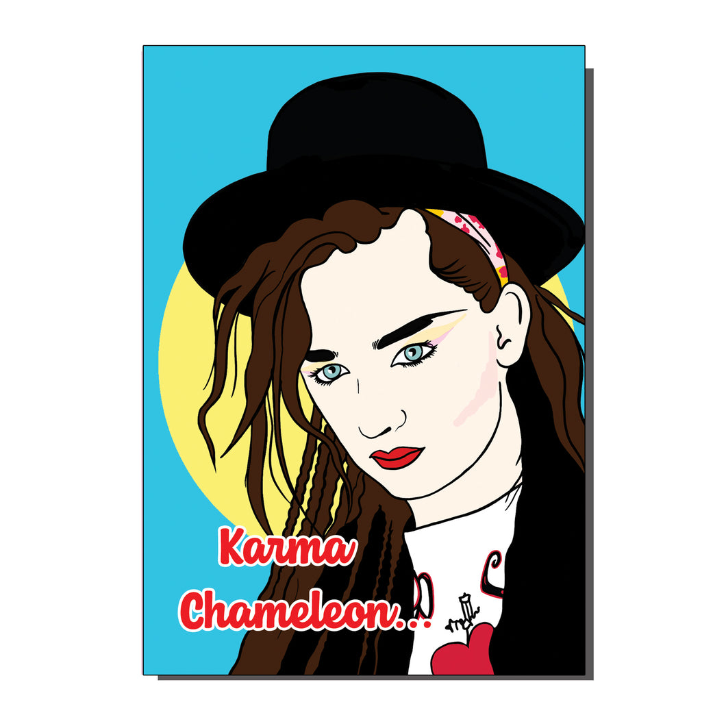 Karma Chameleon Culture Club 1980s Inspired Greetings Card