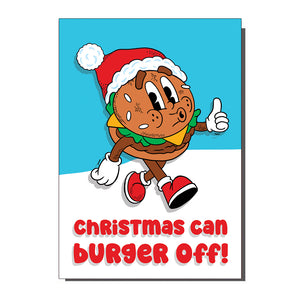 Christmas Can Burger Off! Greetings Card