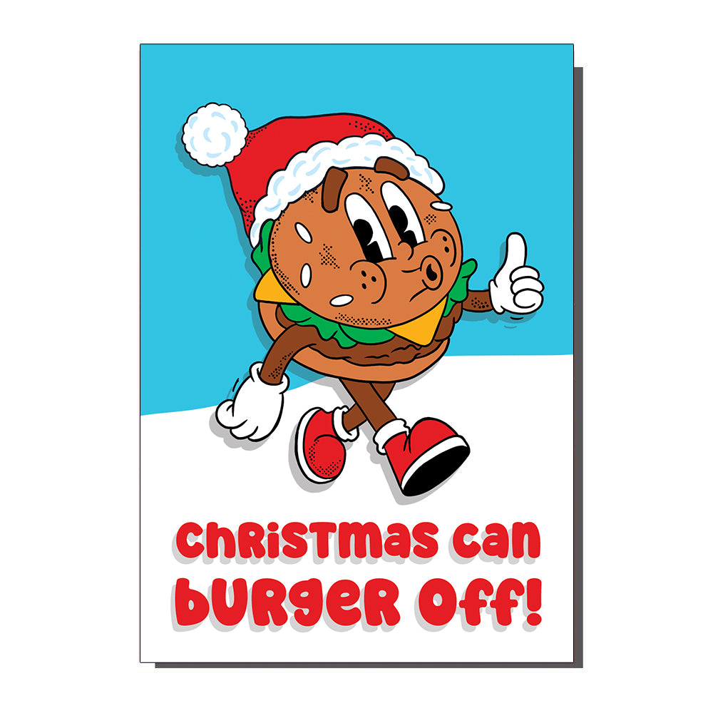 Christmas Can Burger Off! Greetings Card