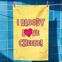 Load image into Gallery viewer, I Bloody Love Cheese ❤️ Tea Towel
