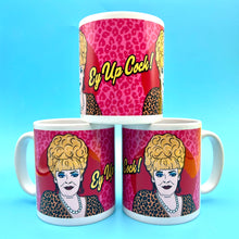 Load image into Gallery viewer, Ey Up Cock! Bet Lynch Inspired Ceramic Mug
