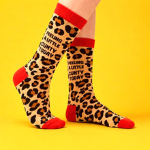 Load image into Gallery viewer, Feeling A Little Cunty Today Leopard Print Socks

