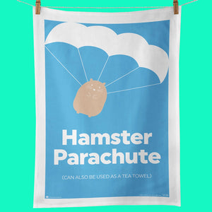Hamster Parachute Tea Towel