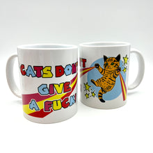 Load image into Gallery viewer, Cats Don&#39;t Give A Fuck Ceramic Mug
