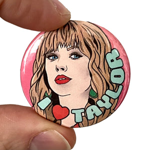 I Love Taylor Button Pin Badge