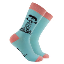 Load image into Gallery viewer, Who Says I'm Crabby Lucy From Peanuts Socks
