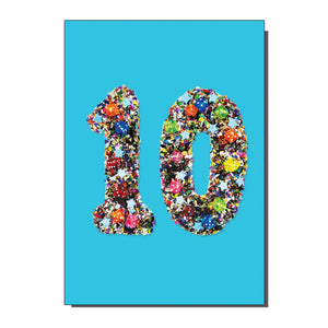 Age 10 Number Ten Birthday / Greetings Card