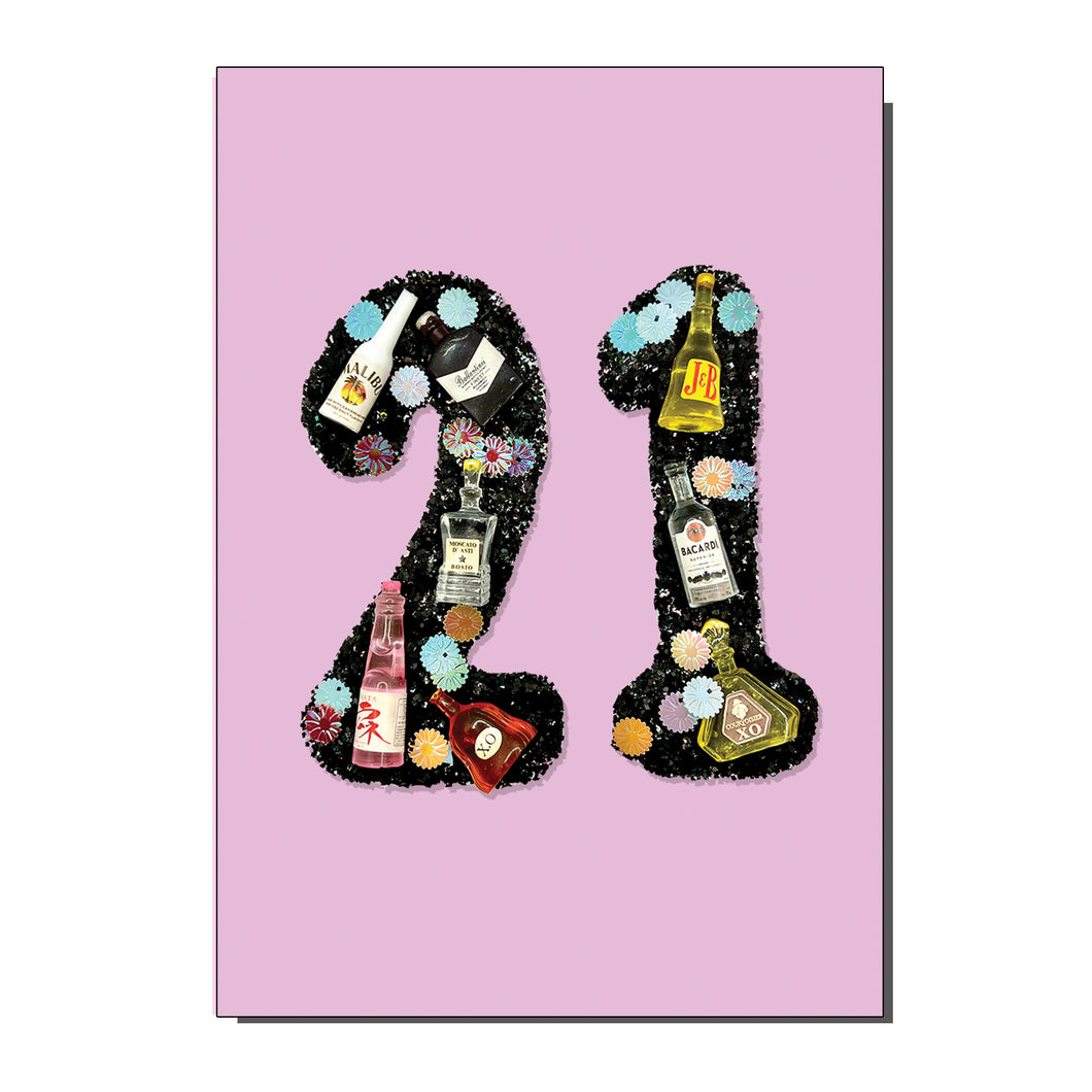 Age 21 Number Twenty One Birthday / Greetings Card