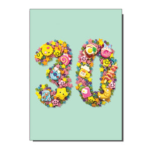 Age 30 Number Thirty Birthday / Greetings Card