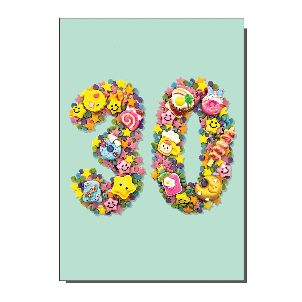 Age 30 Number Thirty Birthday / Greetings Card