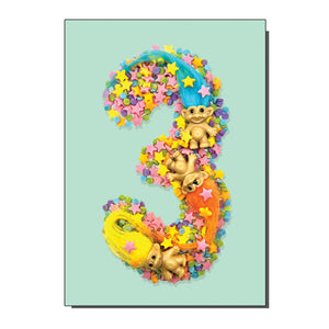 Age 3 Number Three Birthday / Greetings Card