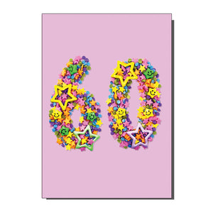 Age 60 Number Sixty Birthday / Greetings Card