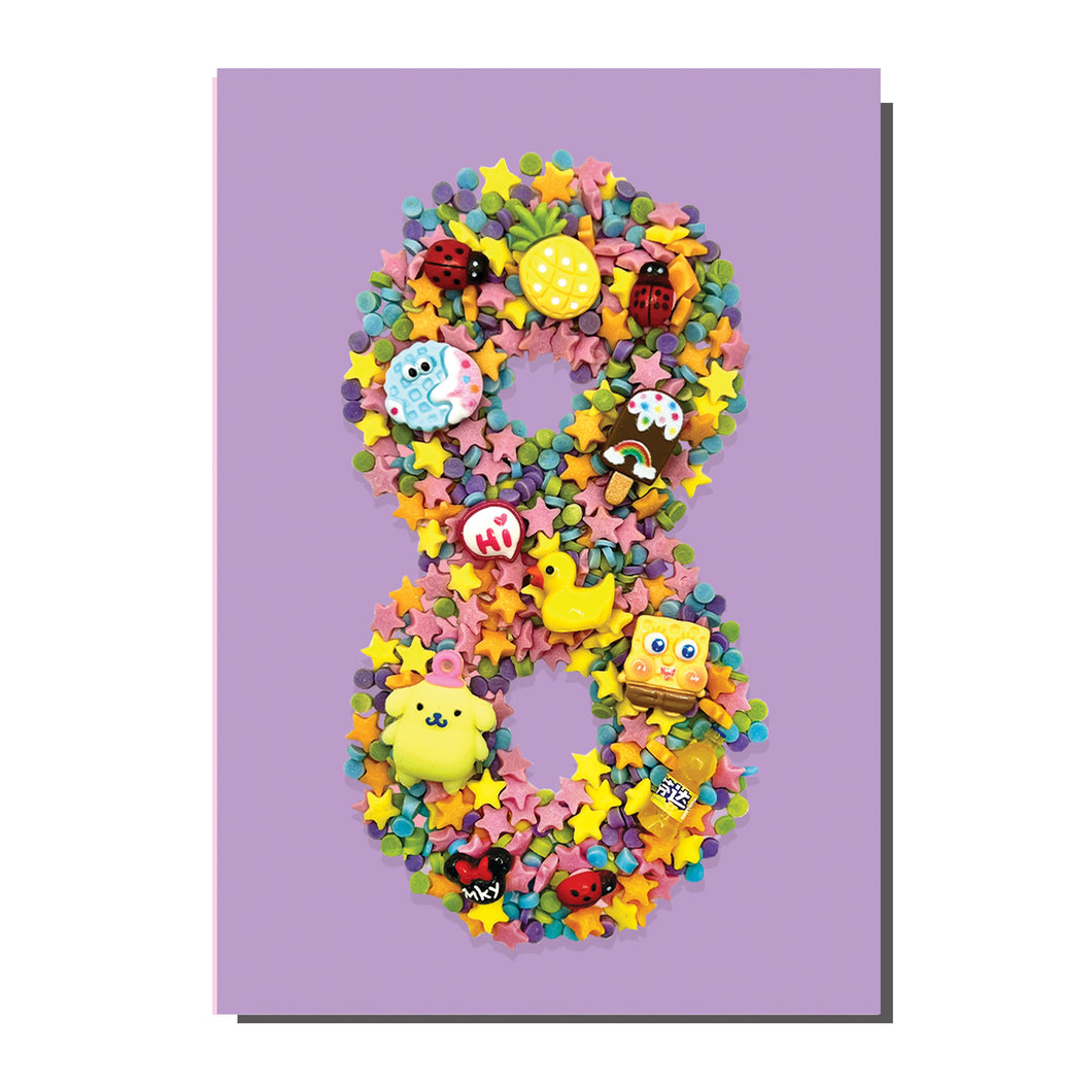 Age 8 Number Eight Birthday / Greetings Card