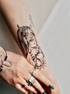 Ruby Rose Devil Temporary Tattoo