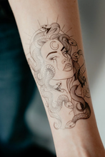 Load image into Gallery viewer, Ruby Rose Medusa Temporary Tattoo
