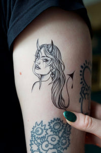 Ruby Rose Devil & Angel Matching Temporary Tattoos