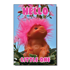 Hello Little One New Baby Toy Troll Inspired Greetings Card
