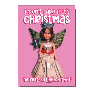 I'm Not Sitting On That Funny Rude Angel Christmas Card