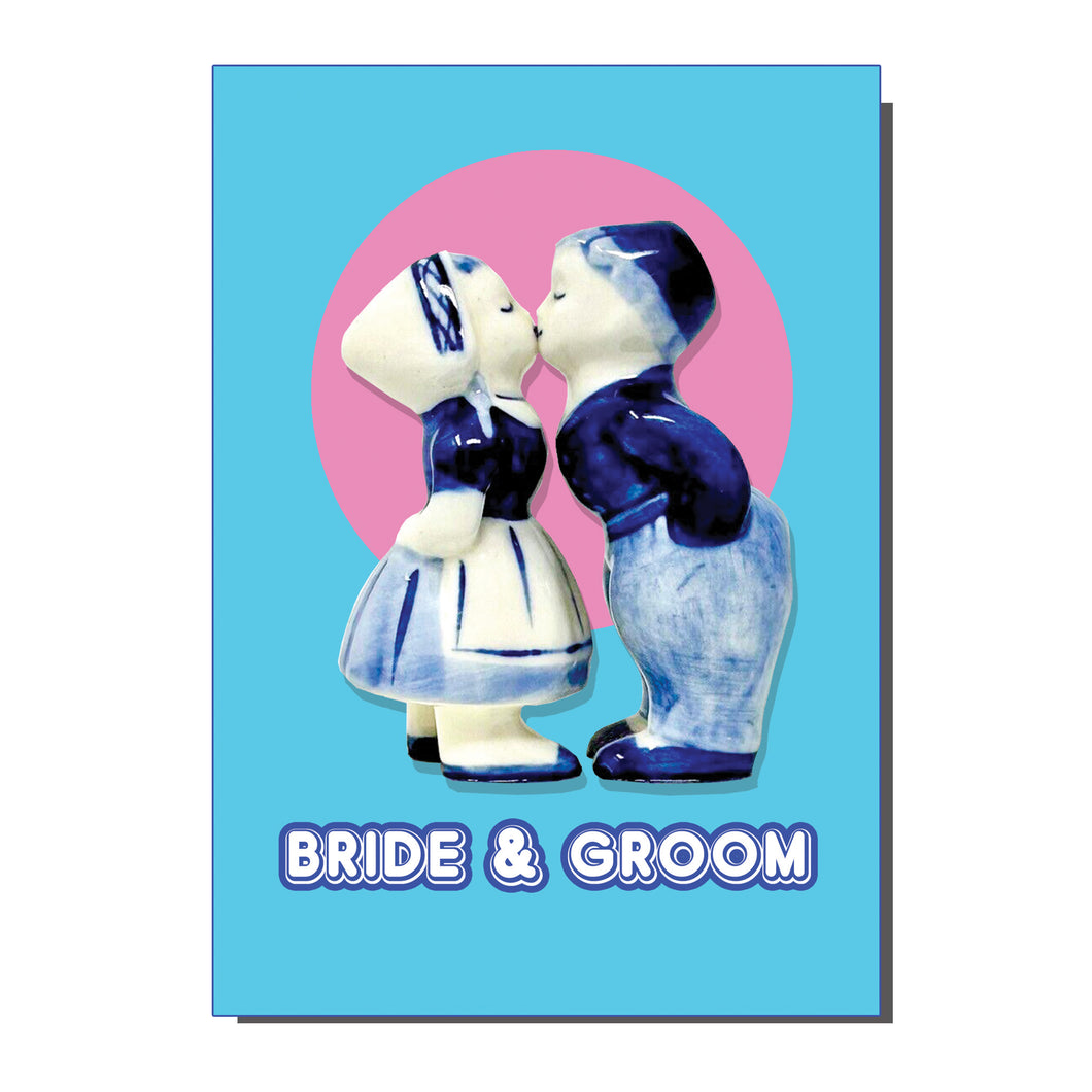 Kitsch Bride & Groom Wedding Card