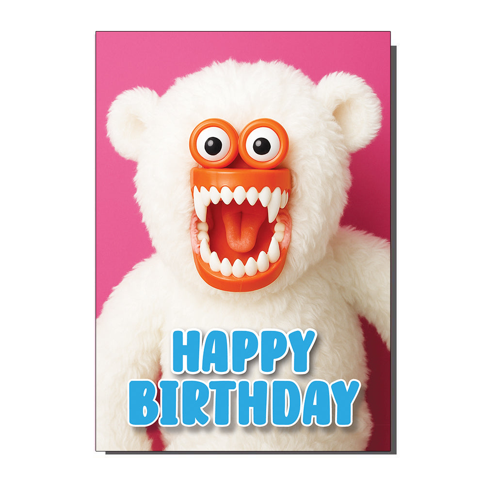 Happy Birthday Bear Mr Teeth Inspired Greetings Card