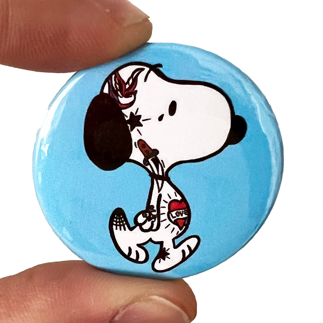 Tattoo Beagle Button Pin Badge