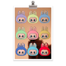Load image into Gallery viewer, Cute Monsters Rose Gold Foiled A4 Art Print
