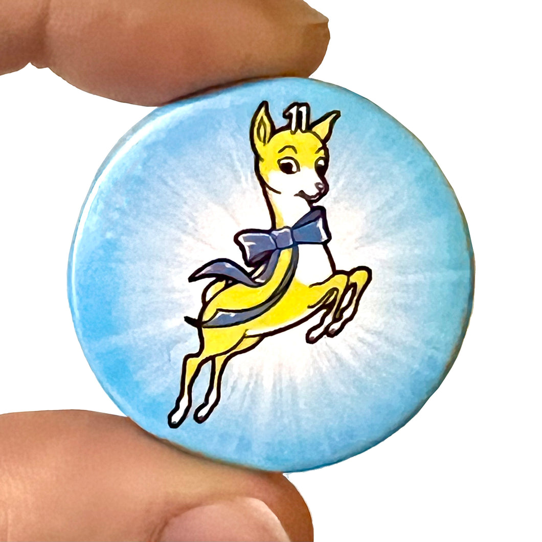 Kitsch Bambi Button Pin Badge