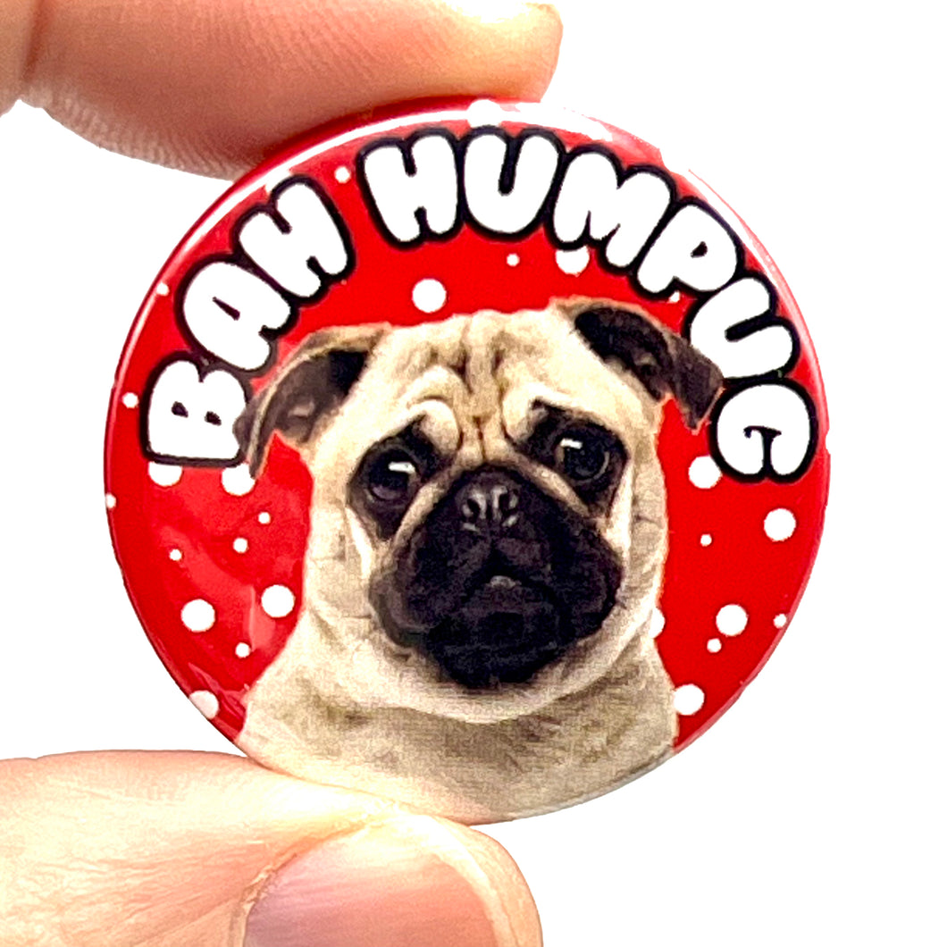 Bah Humpug Christmas Button Pin Badge