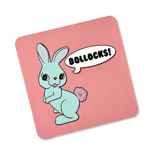 Bollox Bunny Rabbit Drinks Coaster