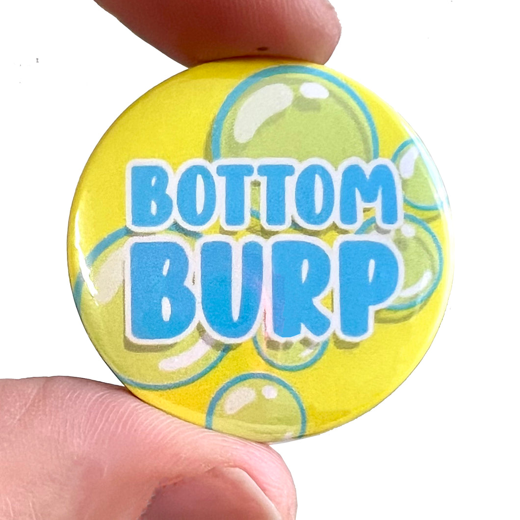 Forty Bottom Burp Button Pin Badge