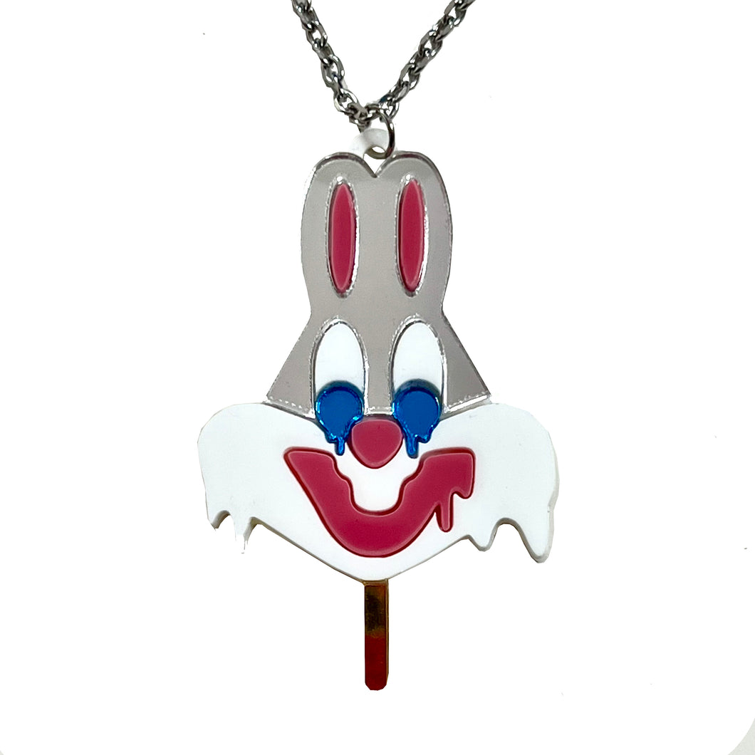 Melty Bugs Bunny Ice Cream Mirror Popsicle Necklace