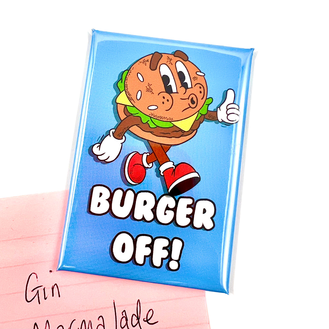 Retro Burger Off Fridge Magnet