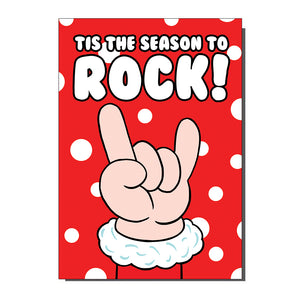 Tis The Season To Rock Santa Christmas Card