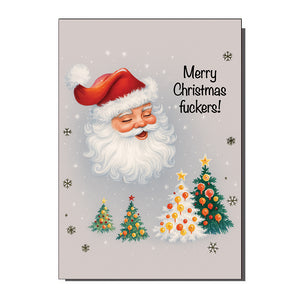 Merry Christmas Fuckers Kitsch Rude Christmas Card